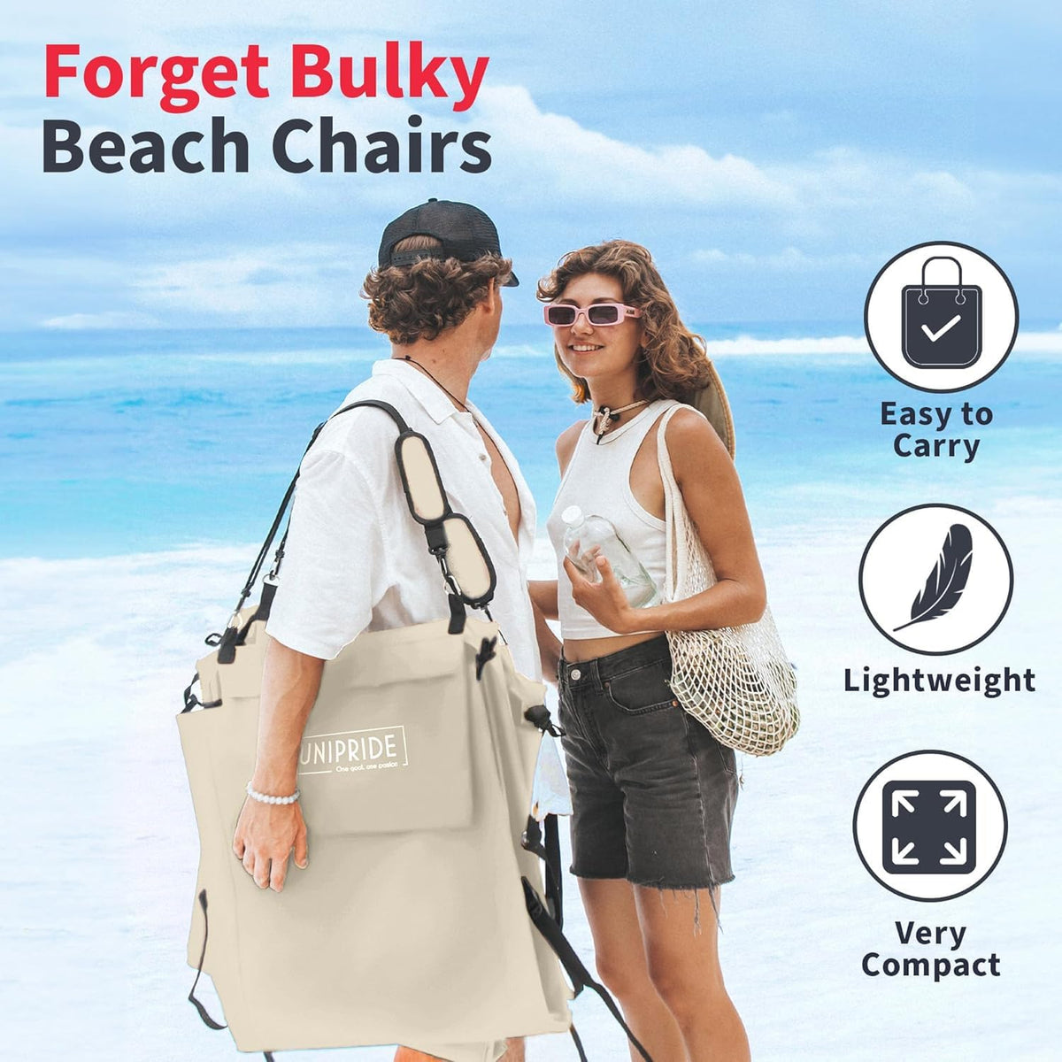 Lightweight Beach Chairs for Adults #2026 - Beach Mat Sand Free Waterproof I Ideal as Lounger for Tanning I Relaxing, Compact & Ultimate Beach Gear (Beige)