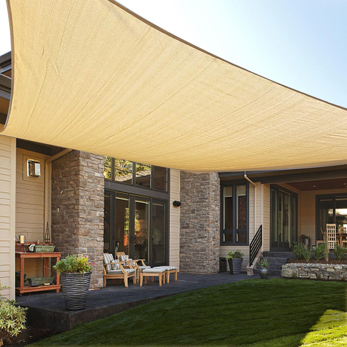 LOVE STORY 12' x 12' x 12' Triangle Sun Shade Sail for Patio Turquoise Blue