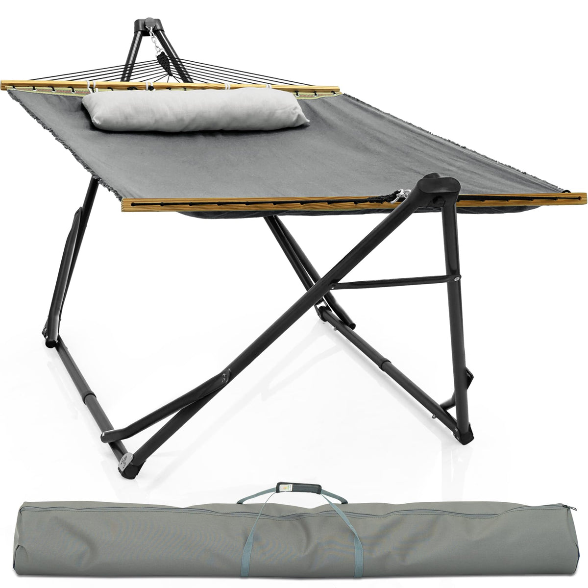 Tranquillo Hammock Stand, Instant 30s Foldable Hammock with Stand, Black