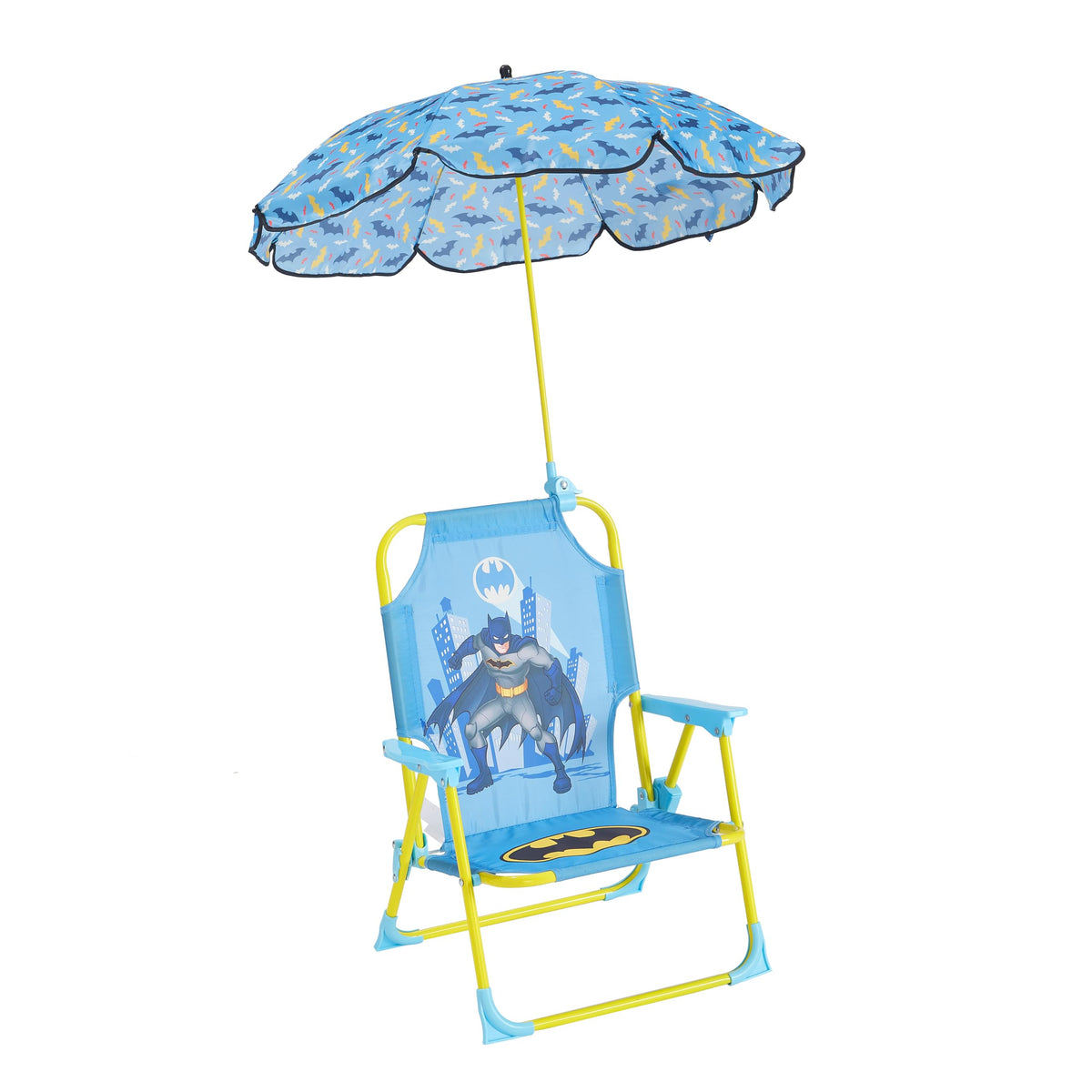 Sanrio Hello Kitty Kids Outdoor Folding Beach Chair with Umbrella,Portable Camp Chair for Ages 3+, Lightweight & Compact for Beach, Camping, and Backyard