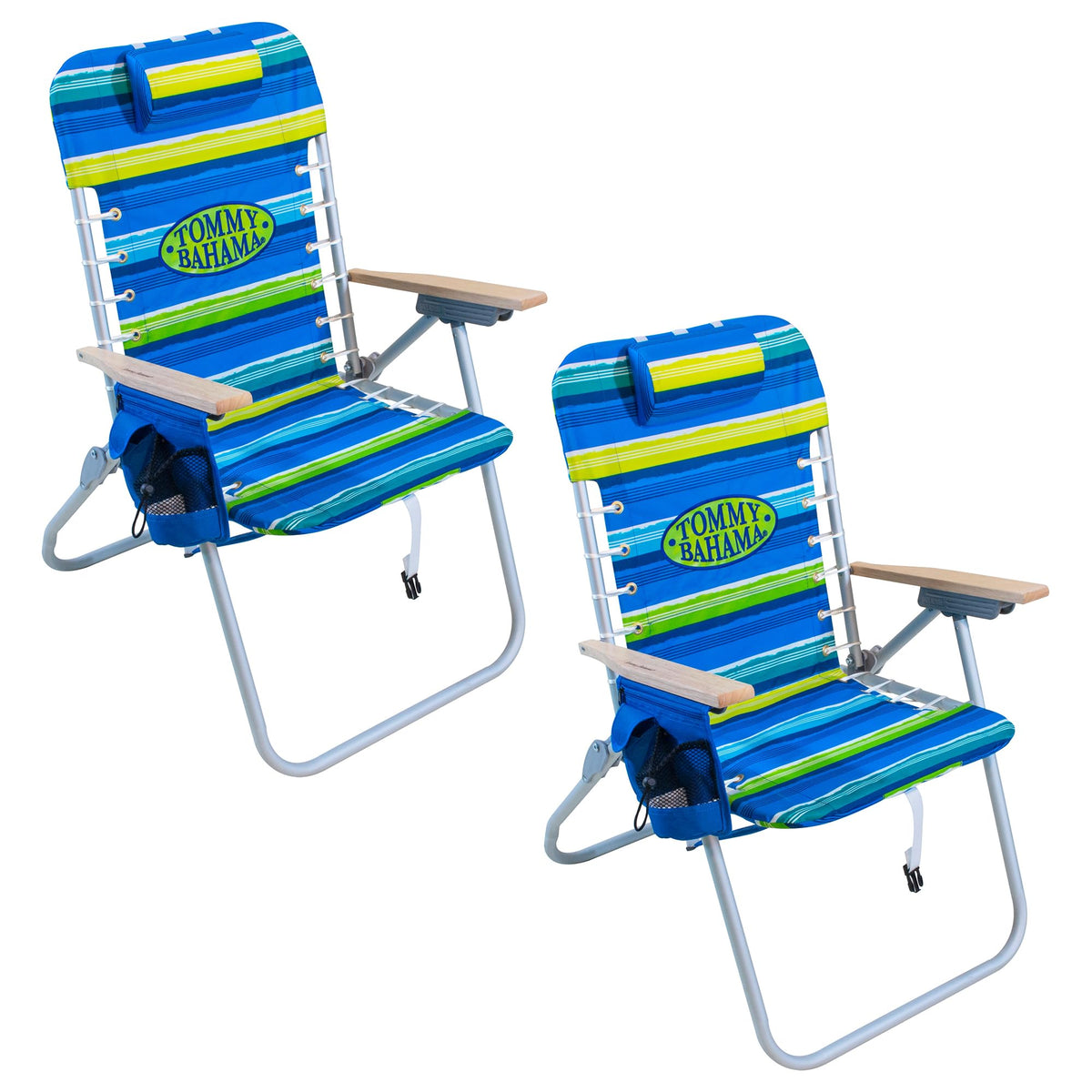 Tommy Bahama Hi-Boy 17" Seat Height 4-Position Lace-Up Suspension Folding Beach Backpack Chair