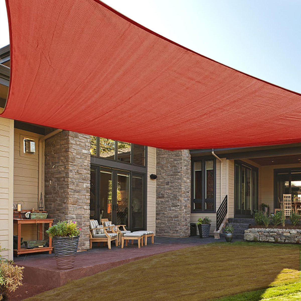 LOVE STORY 12' x 12' x 12' Triangle Sun Shade Sail for Patio Turquoise Blue