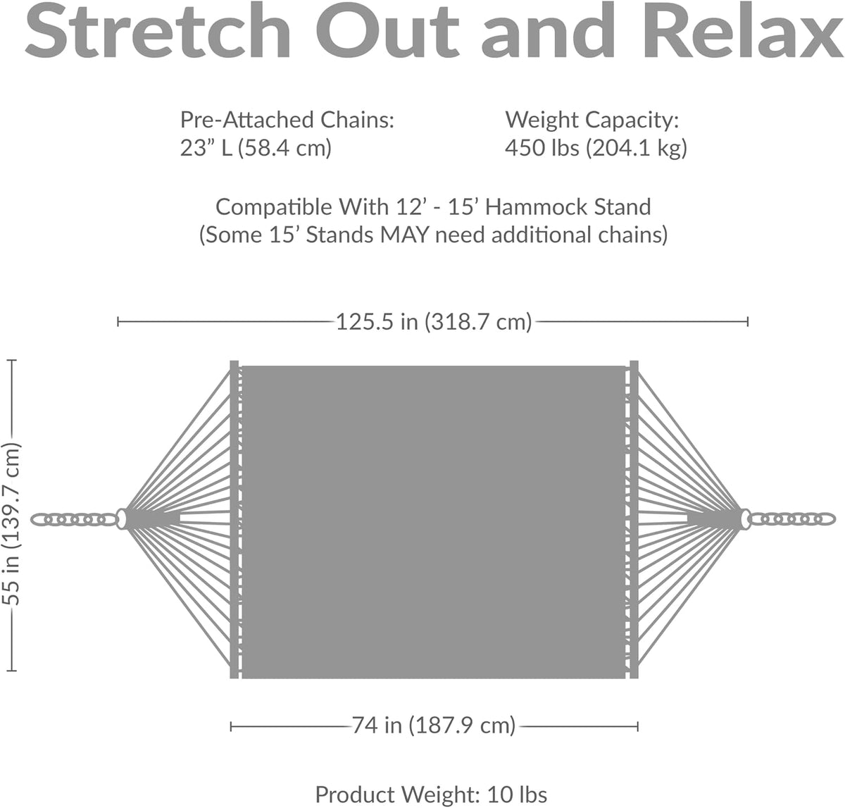 Sunnydaze Quilted Double Hammock for Outside with Pillow, Catalina Beach