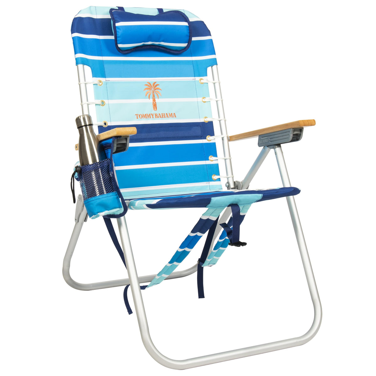 Tommy Bahama Hi-Boy 17" Seat Height 4-Position Lace-Up Suspension Folding Beach Backpack Chair
