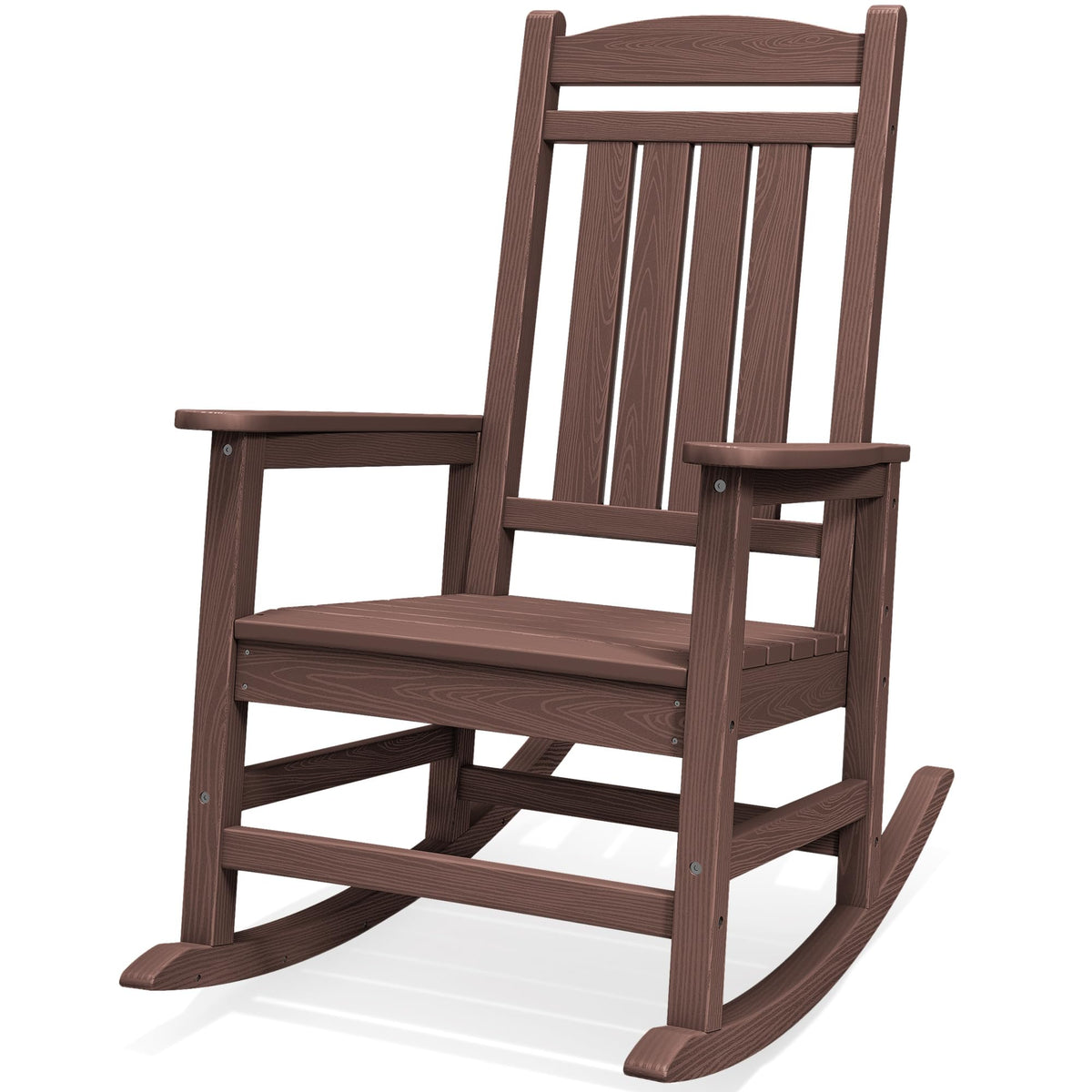 SERWALL Outdoor Rocking Chair Set of 2, Patio Rocking Chair, Brown