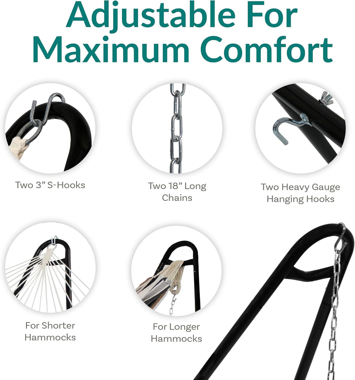Sunnydaze Universal Heavy-Duty Hammock Stand for Outside, Chains Included