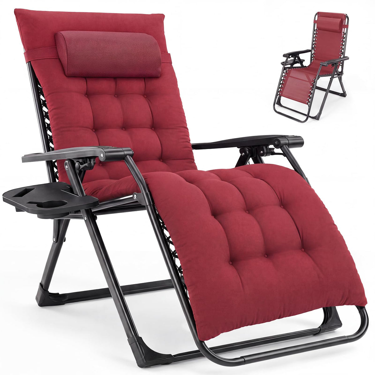 DUMOS Zero Gravity Chair, Lounge Chair Outdoor with Cup Holder