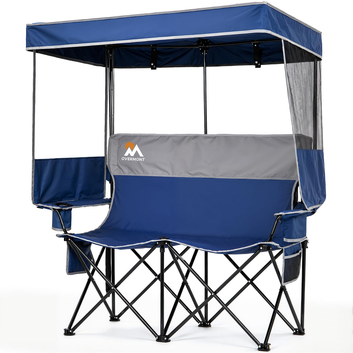 Overmont 2-Pack Camping Chairs with Canopy Shade - 330 lb Support