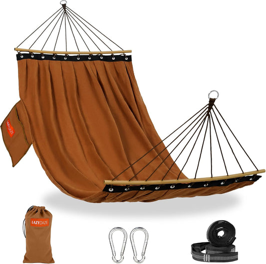 Lazy Daze Camping Hammock, Double Outdoor Hammock with Curved Spreader Bar