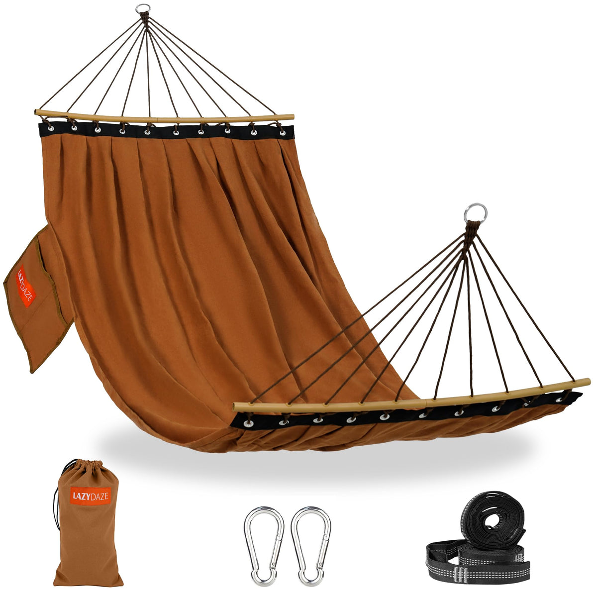 Lazy Daze Camping Hammock, Double Outdoor Hammock with Curved Spreader Bar