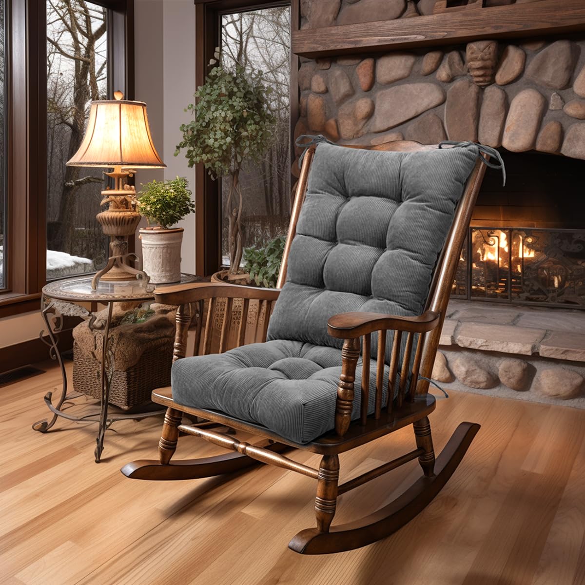 Lokex Rocking Chair Cushion, Tufted Indoor Rocking Chair Pads, 21x17/17x17