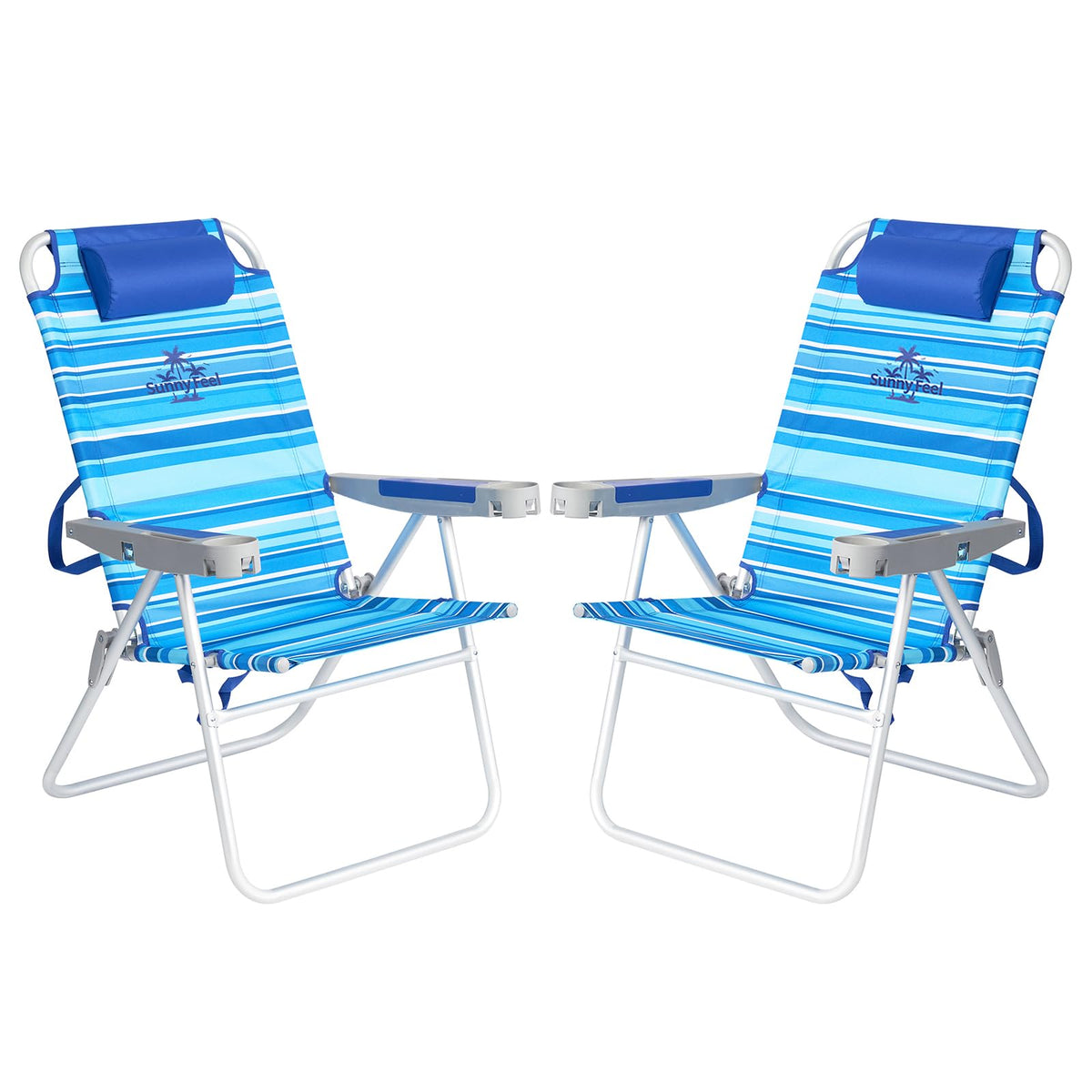 SUNNYFEEL Tall Beach Chair for Adults, High Back High Seat Folding Chairs