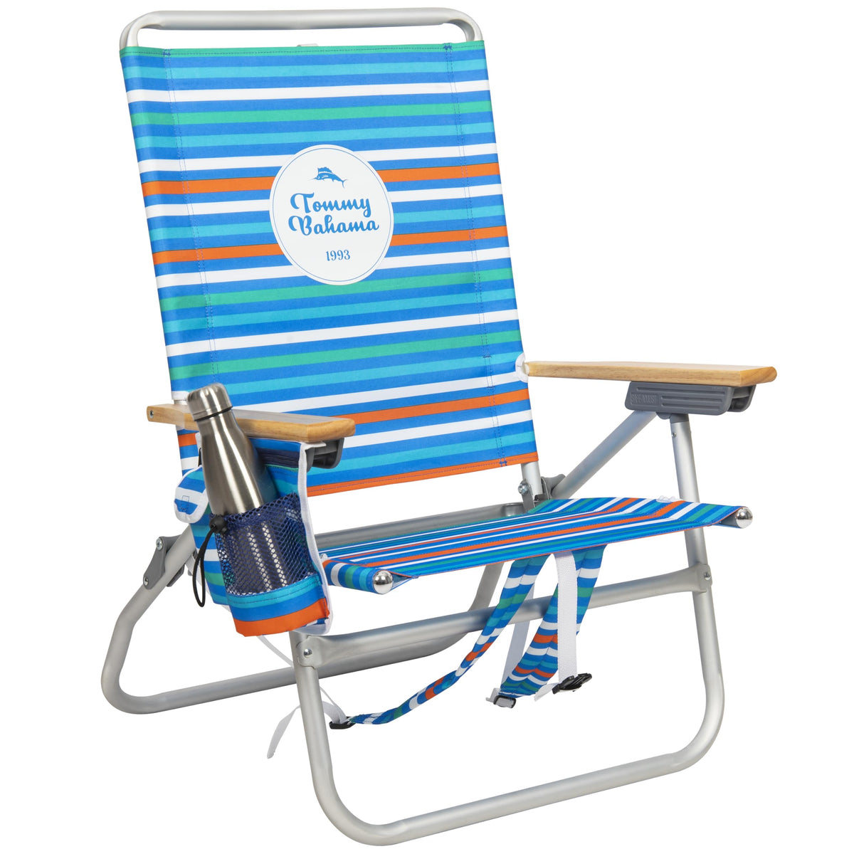Tommy Bahama 4-Position Extended seat Height Easy in-Easy Out Folding Backpack Beach Chair