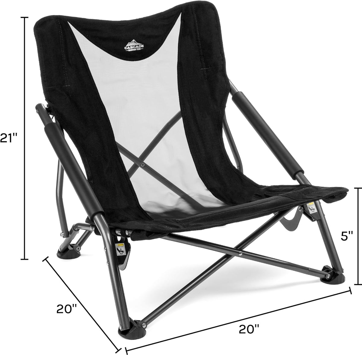 Cascade Mountain Tech Folding Camp Chair for Camping, Beach, Picnic, Barbqeues, Sporting Events with Carry Bag