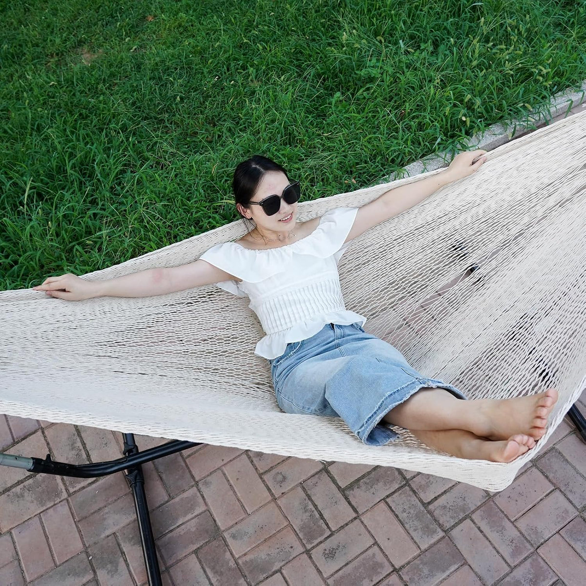 HappyPicnic Handwoven Mayan Hammock, Portable Family Hammock with Carry Bag