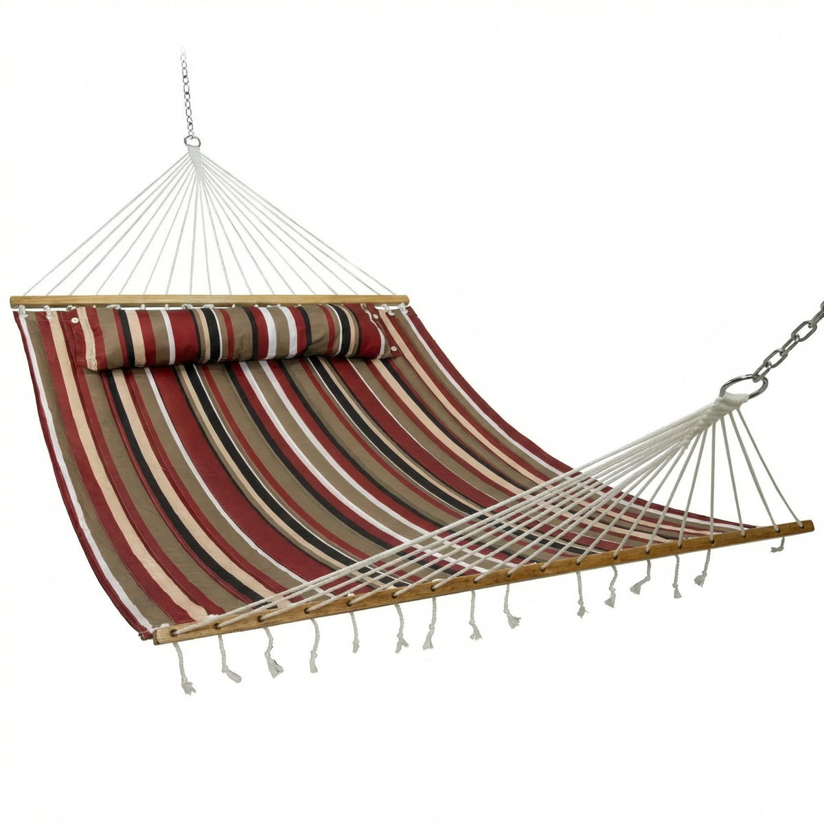 Sunnydaze Quilted Double Hammock for Outside with Pillow, Catalina Beach