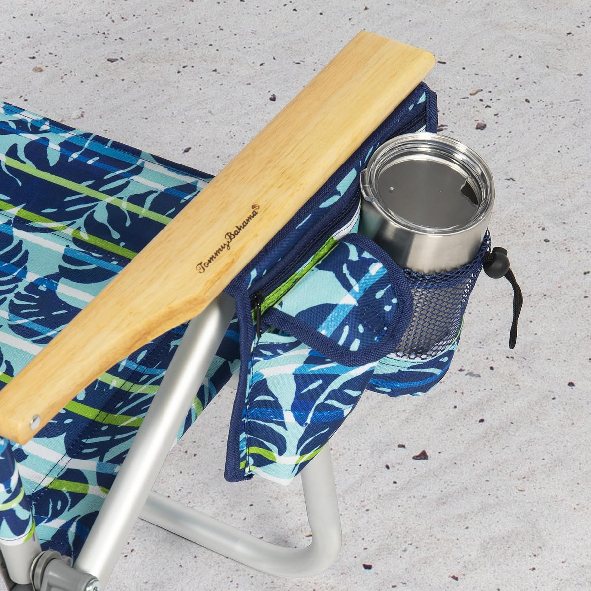 Tommy Bahama 4-Position Extended seat Height Easy in-Easy Out Folding Backpack Beach Chair