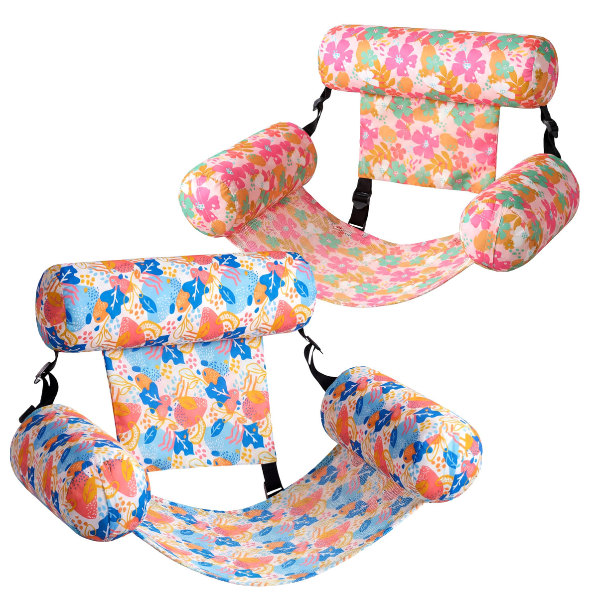 SLOOSH Inflatable Pool Floats Adult,2 Packs Floating Lounge Chairs,Blow up Pool Noodles for Adult Heavy Duty,Floating Chair for Party Summer Water Beach Lake Fun