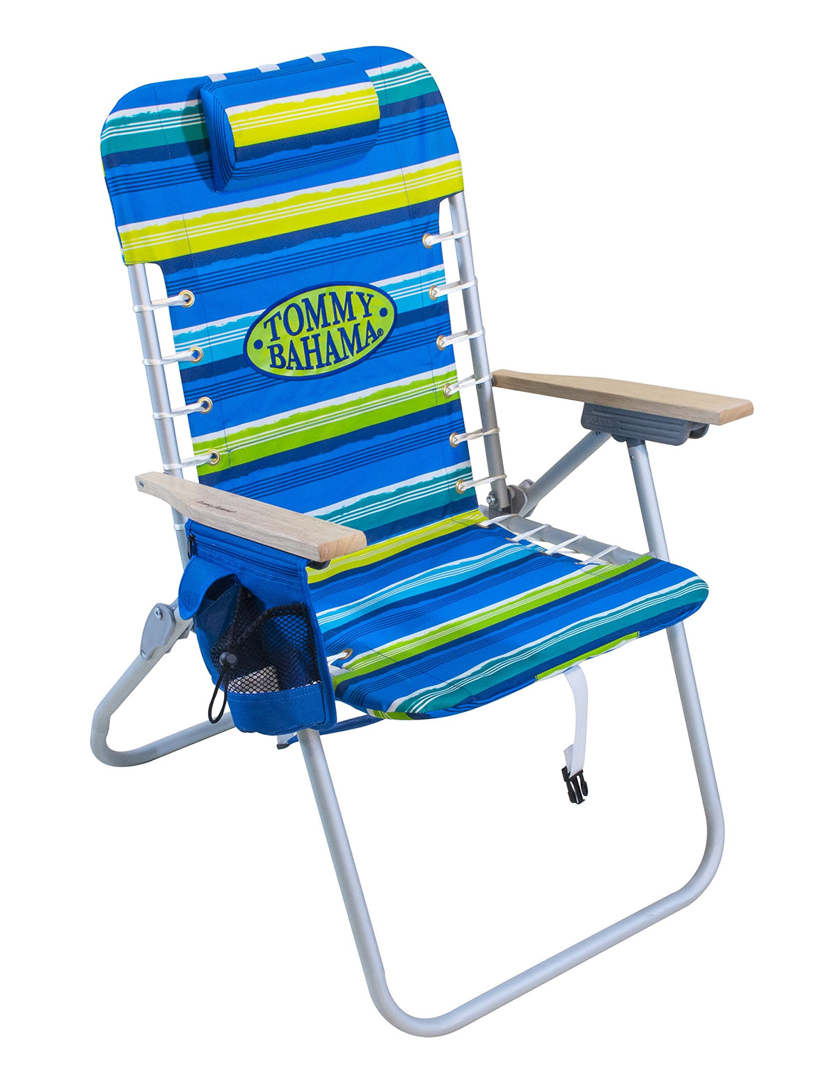Tommy Bahama Hi-Boy 17" Seat Height 4-Position Lace-Up Suspension Folding Beach Backpack Chair