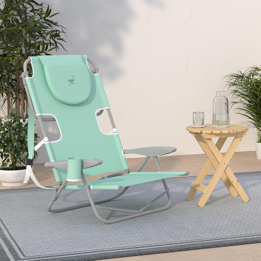 Ostrich the Heavy-Duty Backpacker, Portable Outdoor Beach Chair, Teal