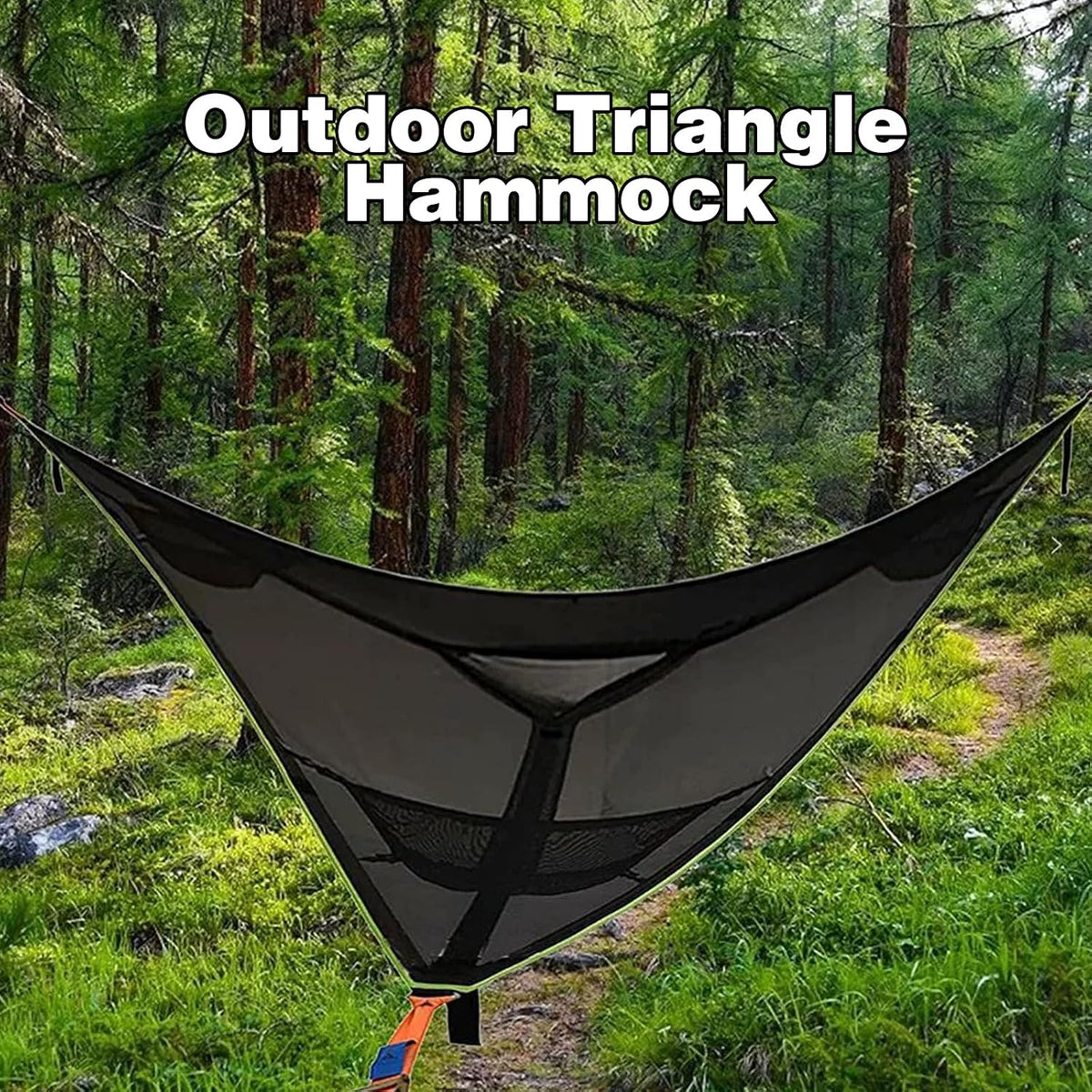 Triangle Hammock,13ft Triangle Camping Hammock, with 3 Ratchet Tie Down Straps and Storage Bag, Max 800 Lbs,Multi Person Portable Hammock for Adults Kids,for Travel Backyard Outdoor Garden Camping
