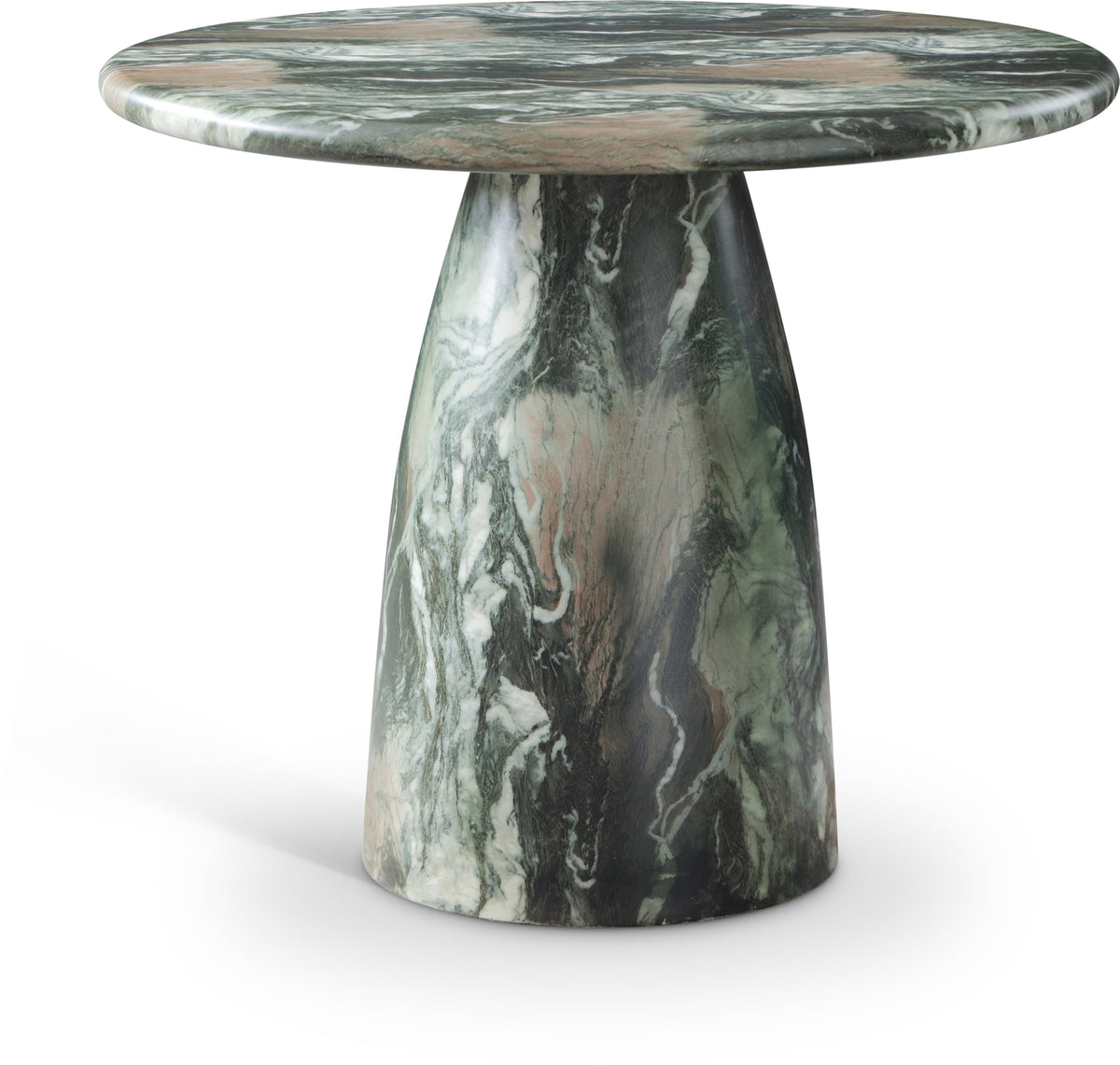 Meridian Furniture Cosenza Collection Art Deco 36 in Indoor/Outdoor Concrete Dining Table in Travertine Finish
