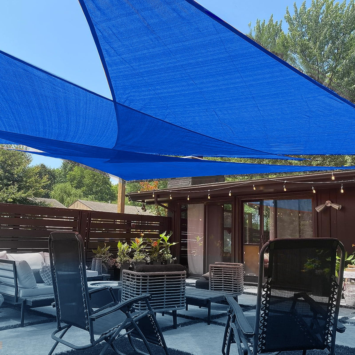 LOVE STORY 16' x 16' x 16' Triangle Sun Shade Sail for Patio, Terra Red