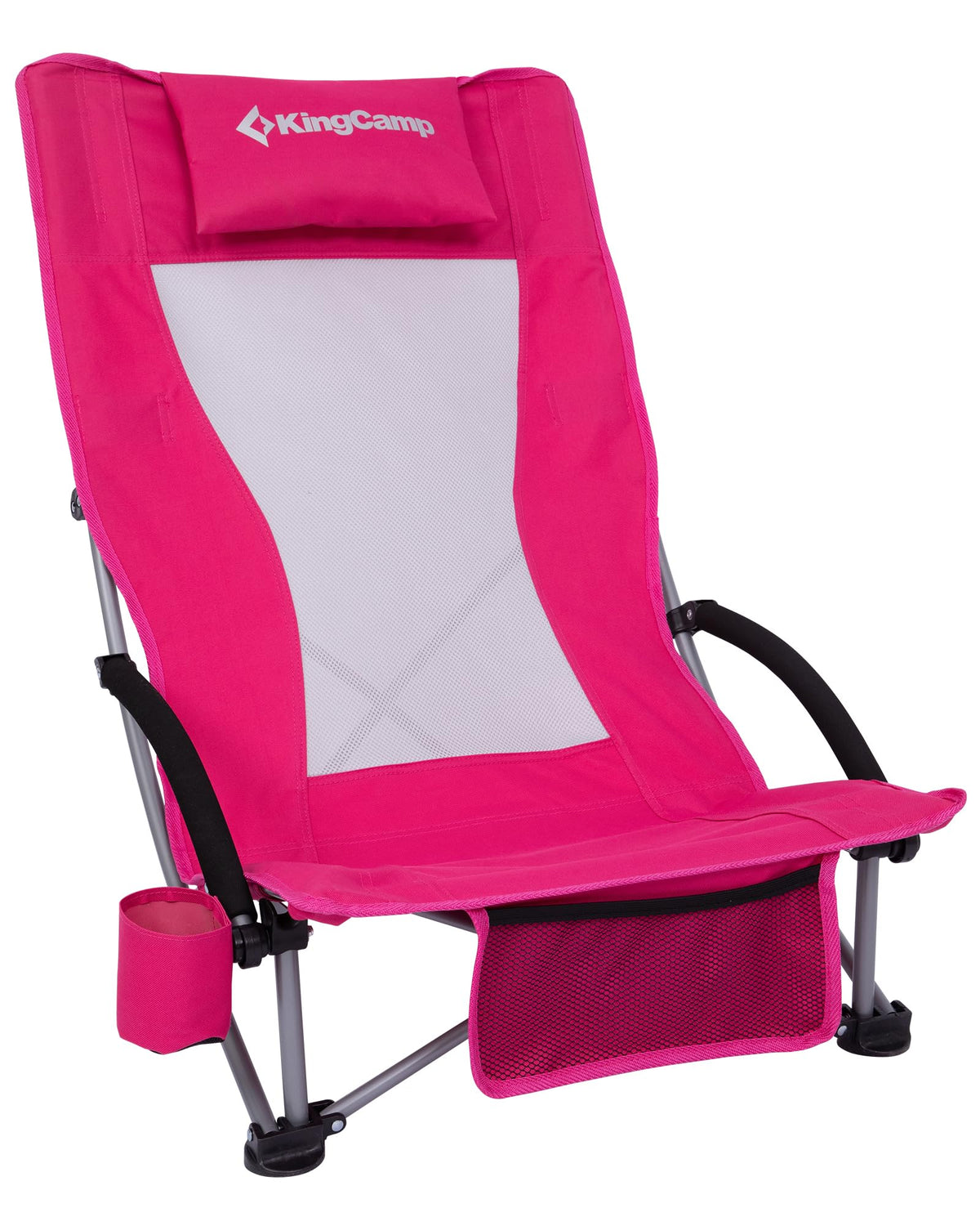 KingCamp Low Beach Chairs 2 Pack, Folding Portable High Back Chair