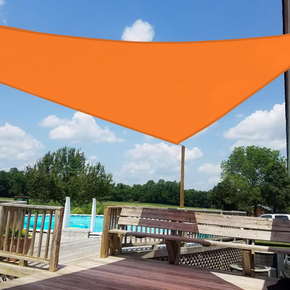 Windscreen4less 12' x 12' x 12' Sun Shade Sail Triangle Outdoor Canopy Cover UV Block for Backyard Porch Pergola Deck Garden Patio (Blue)