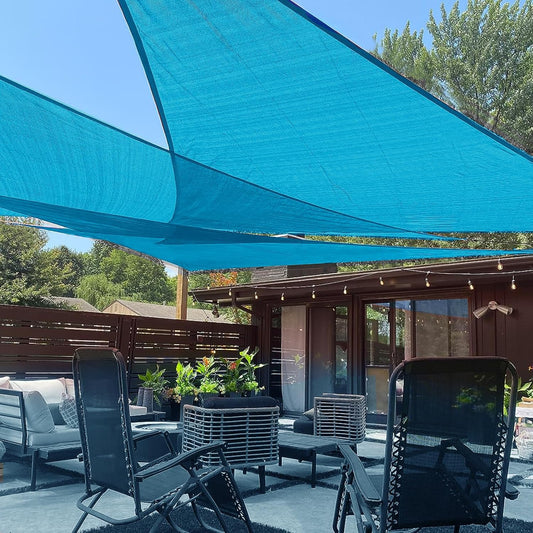 LOVE STORY 12' x 12' x 12' Triangle Sun Shade Sail for Patio Turquoise Blue