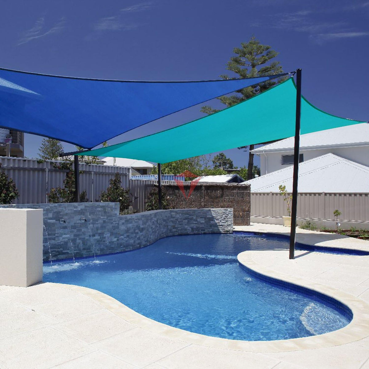 Patio Paradise 16' x 20' Sun Shade Sail Rectangle Canopy Patio Cover Sunlight Block Awning Heavy Duty Commercial Grade for Backyard Lawn Garden Outdoor Activities, Turquoise
