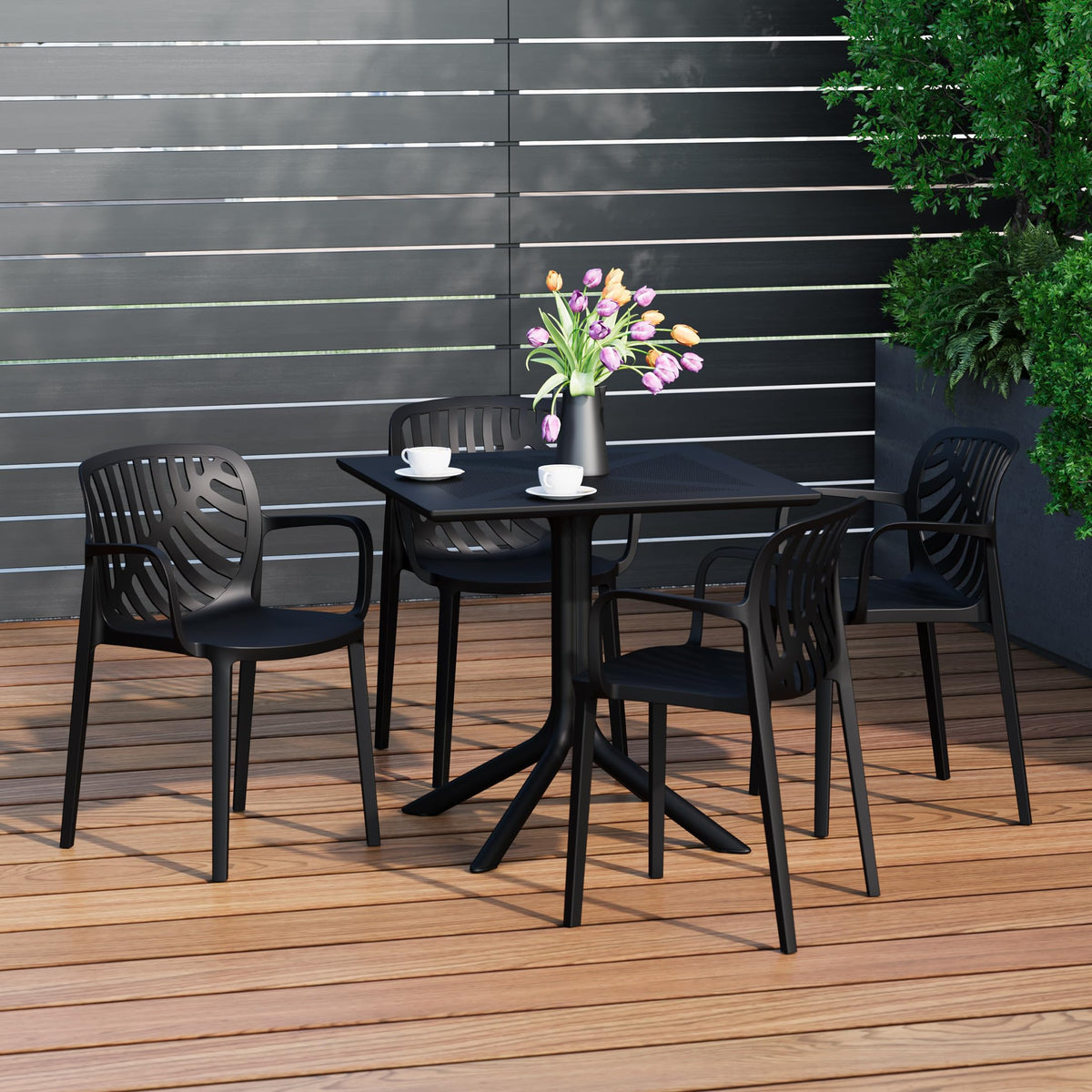 Costaelm Outdoor Dining Table for 6, Rectangular Metal Patio Table, 6-Person Weather Resistant Steel Slat Table for Lawn Garden Backyard, Olive Green