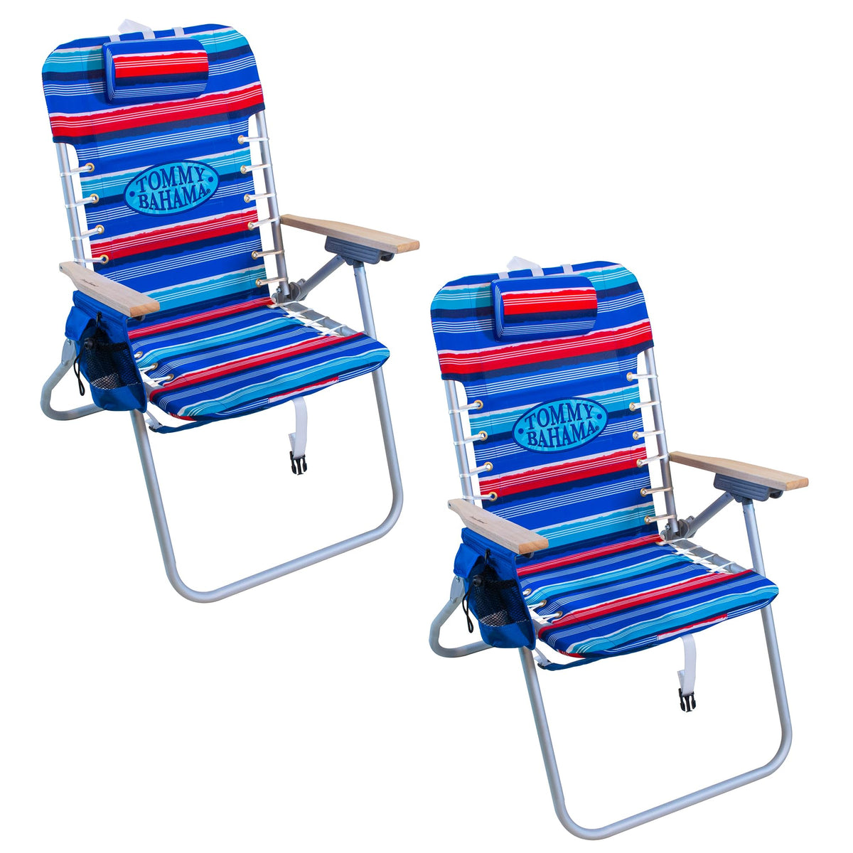 Tommy Bahama Hi-Boy 17" Seat Height 4-Position Lace-Up Suspension Folding Beach Backpack Chair