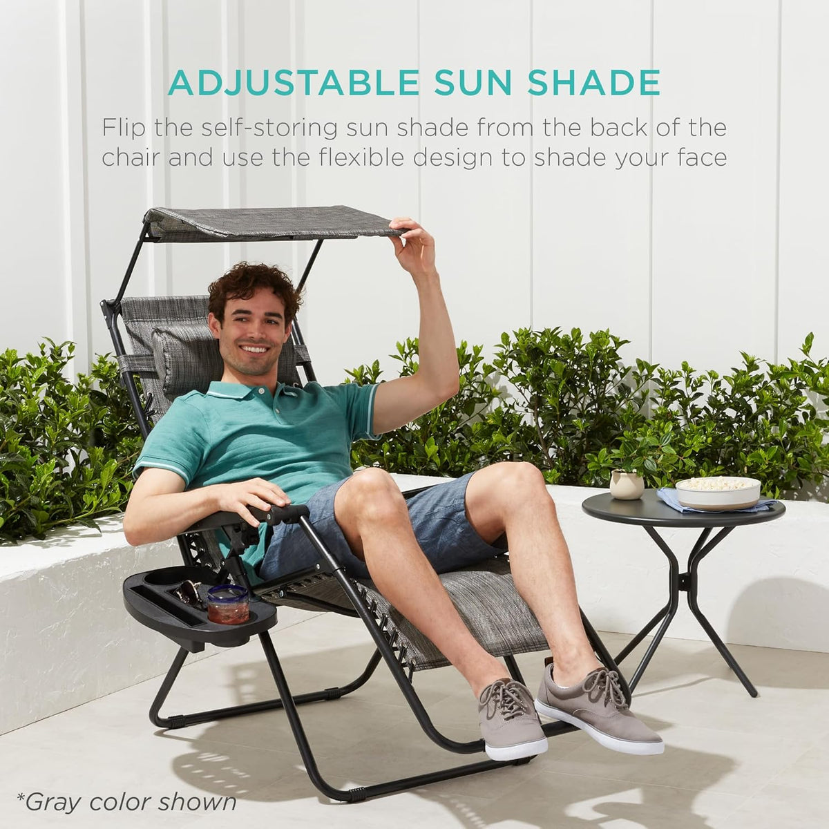 Best Choice Products Zero Gravity Chair Recliner w/Canopy Shade