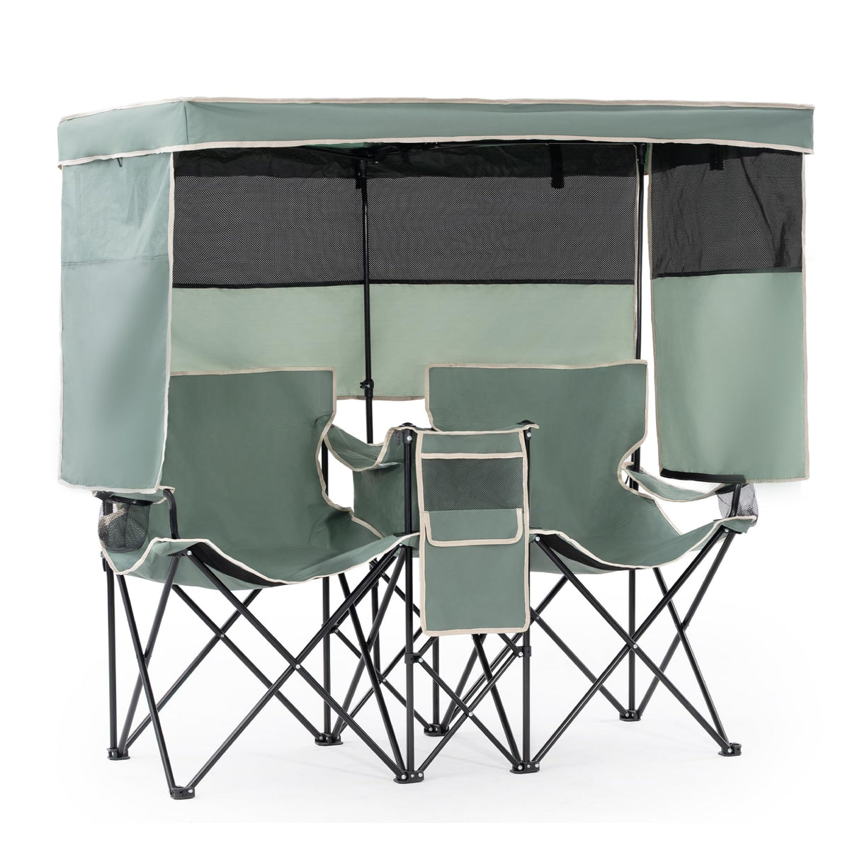 Compact Beach Chairs 2 Pack with 3-Position Lay Flat Low Portable Camping Chairs for Adults Folding Reclining Chairs for Beach, Lawn, Travel