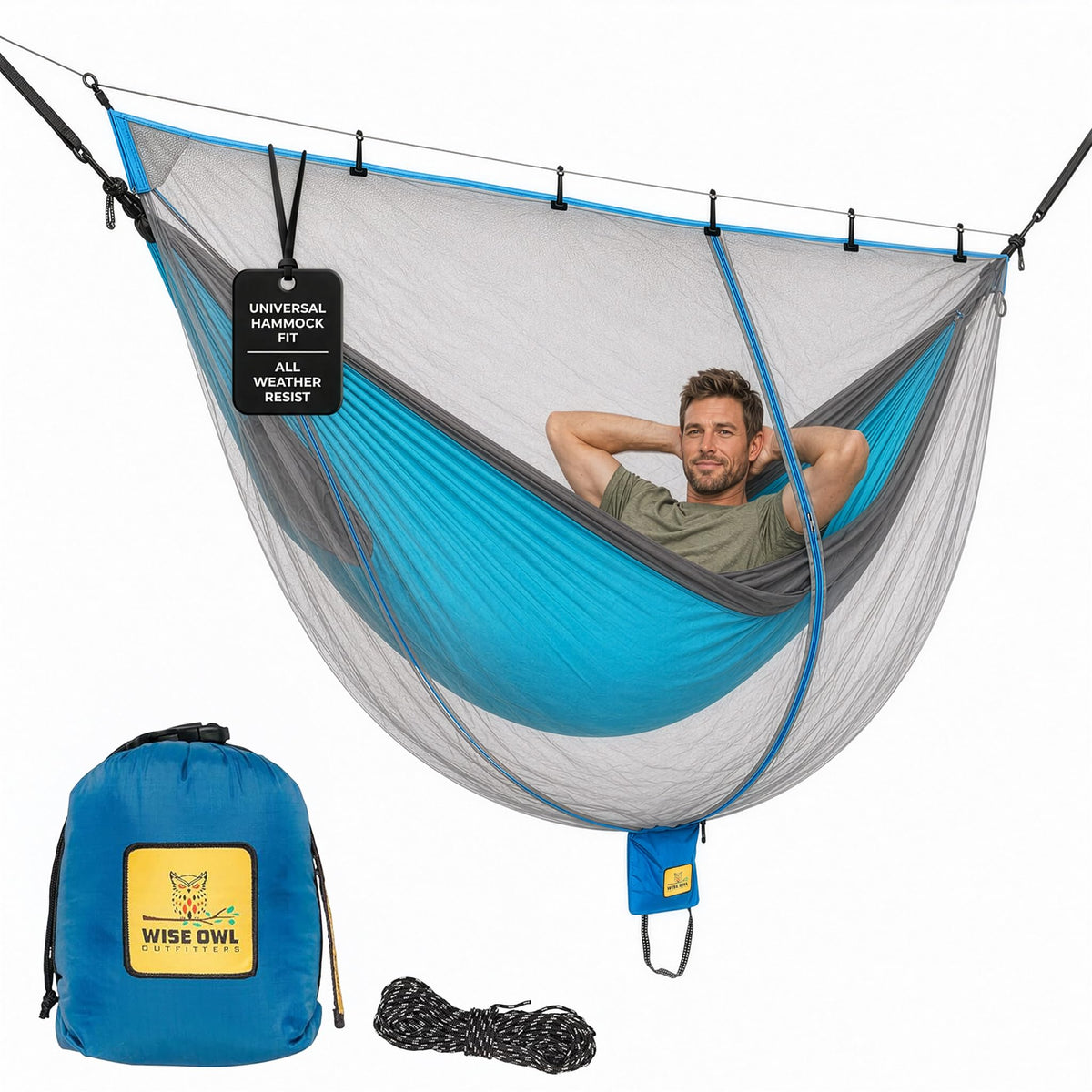 Wise Owl Outfitters Hammock Bug Net – Mosquito Net for Hammock, Lightweight Bug Netting for Camping, Hiking, Backpacking, Forest & Outdoor Use