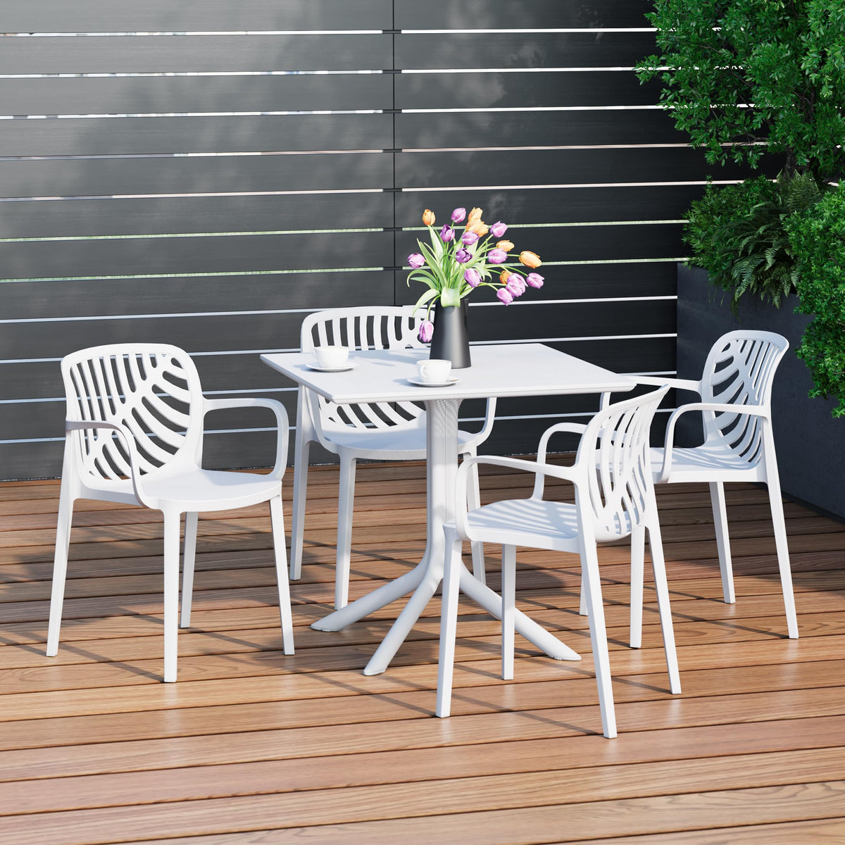 Costaelm Outdoor Dining Table for 6, Rectangular Metal Patio Table, 6-Person Weather Resistant Steel Slat Table for Lawn Garden Backyard, Olive Green