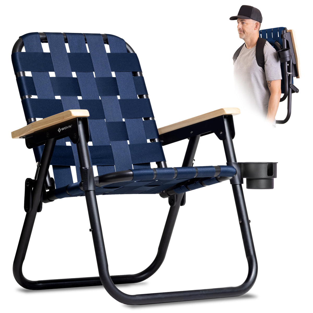GoSports WOVN Beach Backpack Chair - 9 Styles Available - Premium Folding Camping Chair