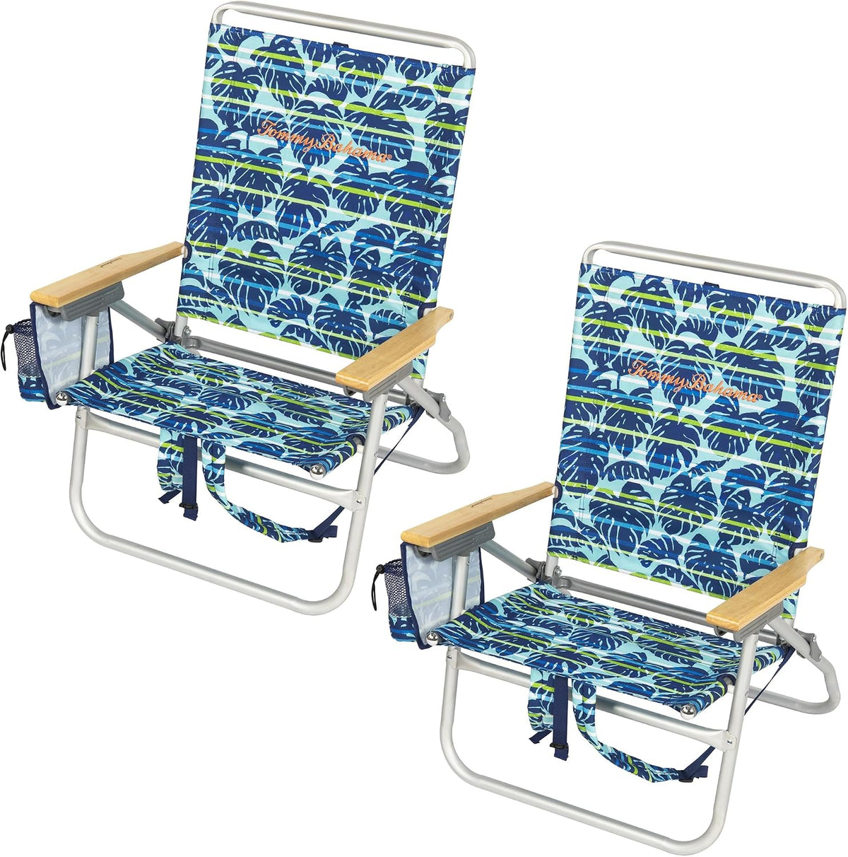 Tommy Bahama 4-Position Extended seat Height Easy in-Easy Out Folding Backpack Beach Chair