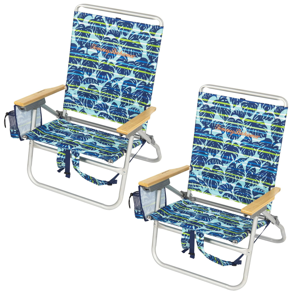 Tommy Bahama 4-Position Extended seat Height Easy in-Easy Out Folding Backpack Beach Chair