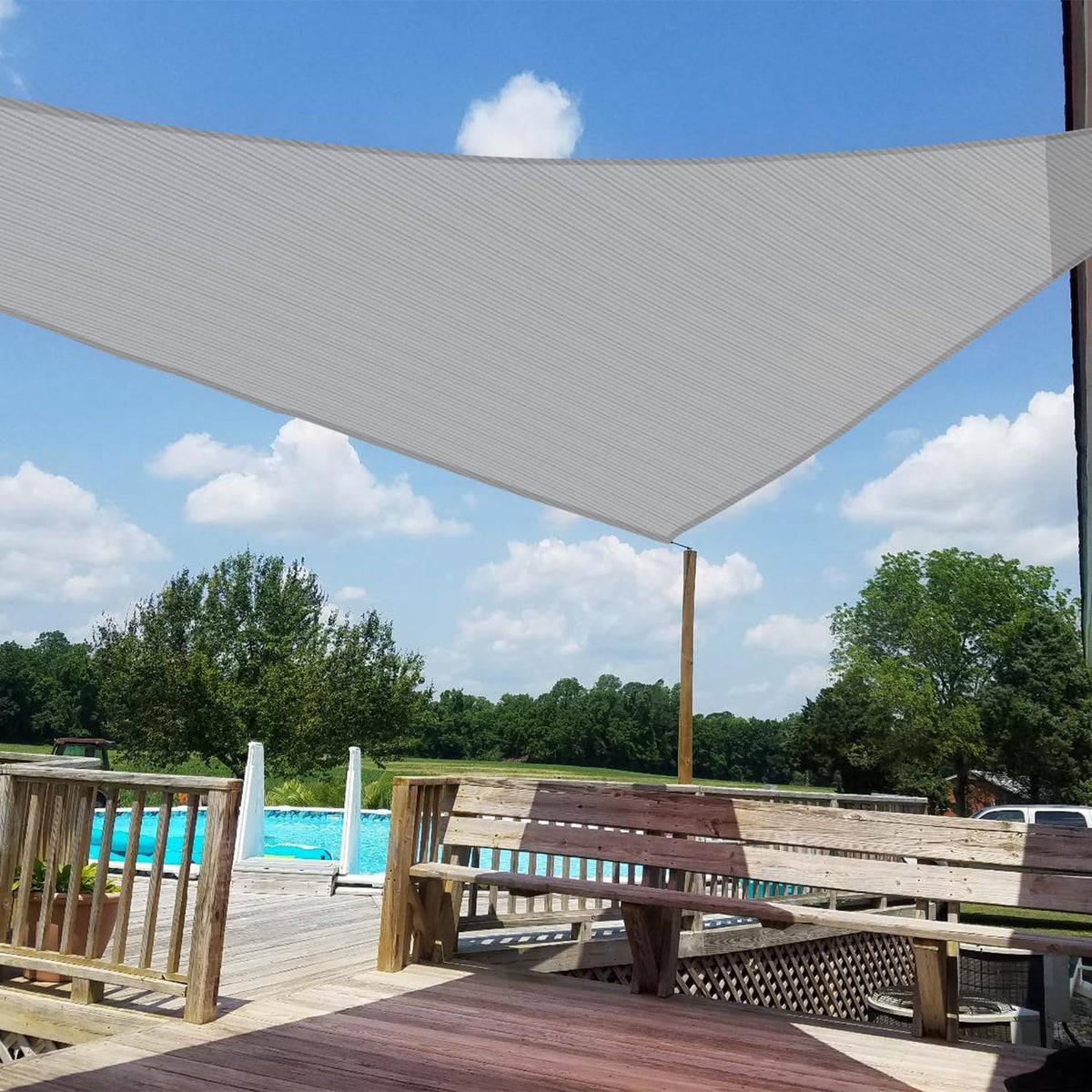 Windscreen4less 12' x 12' x 12' Sun Shade Sail Triangle Outdoor Canopy Cover UV Block for Backyard Porch Pergola Deck Garden Patio (Blue)