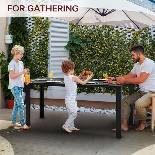PIZZELLO Patio Dining Table for 6, 59" Rectangular Outdoor Patio Tables