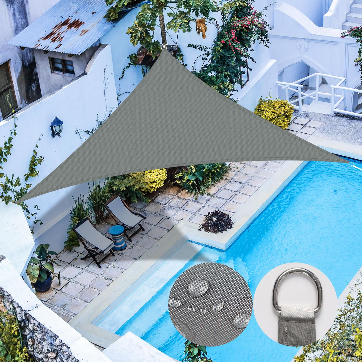 RICHIE Upgrade 12'x12' Sun Shade Sail Square Canopy, Water Resistant & UV Block Sunshade for Outdoor Patio Lawn Beach Garden Carport Backyard Deck Pergola, Brown