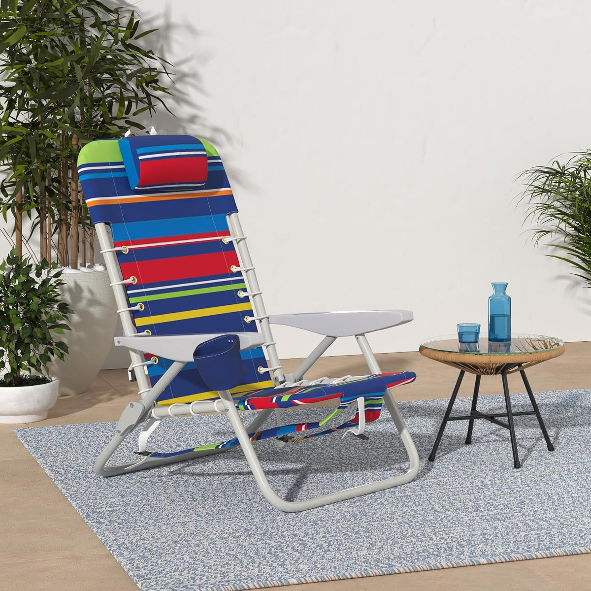 Rio Brands ASC529 4-Position Backpack Lace-Up Suspension Folding Beach Chair