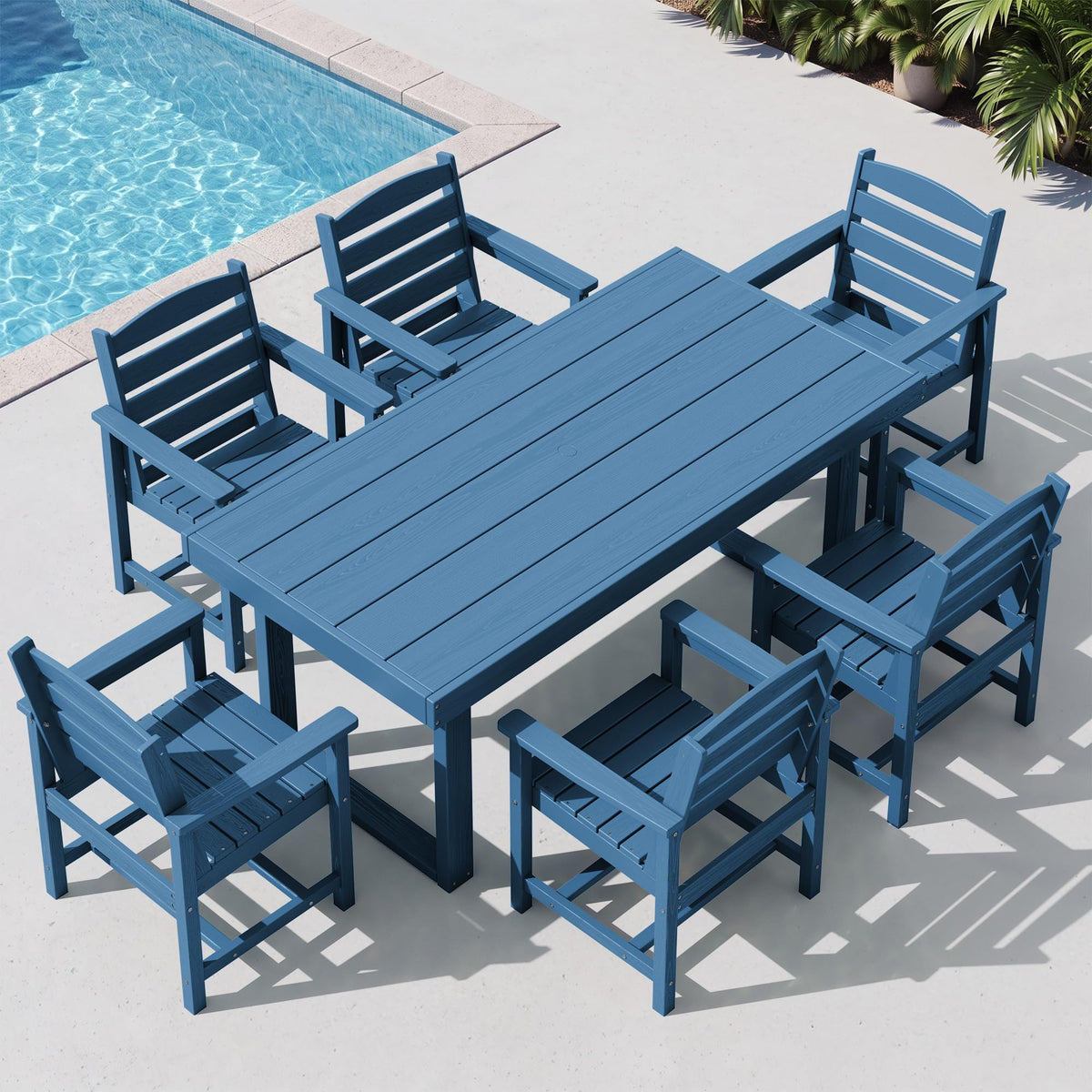 SERWALL HDPE Outdoor Dining Set for 4, 67'' Patio Table and Chairs Set
