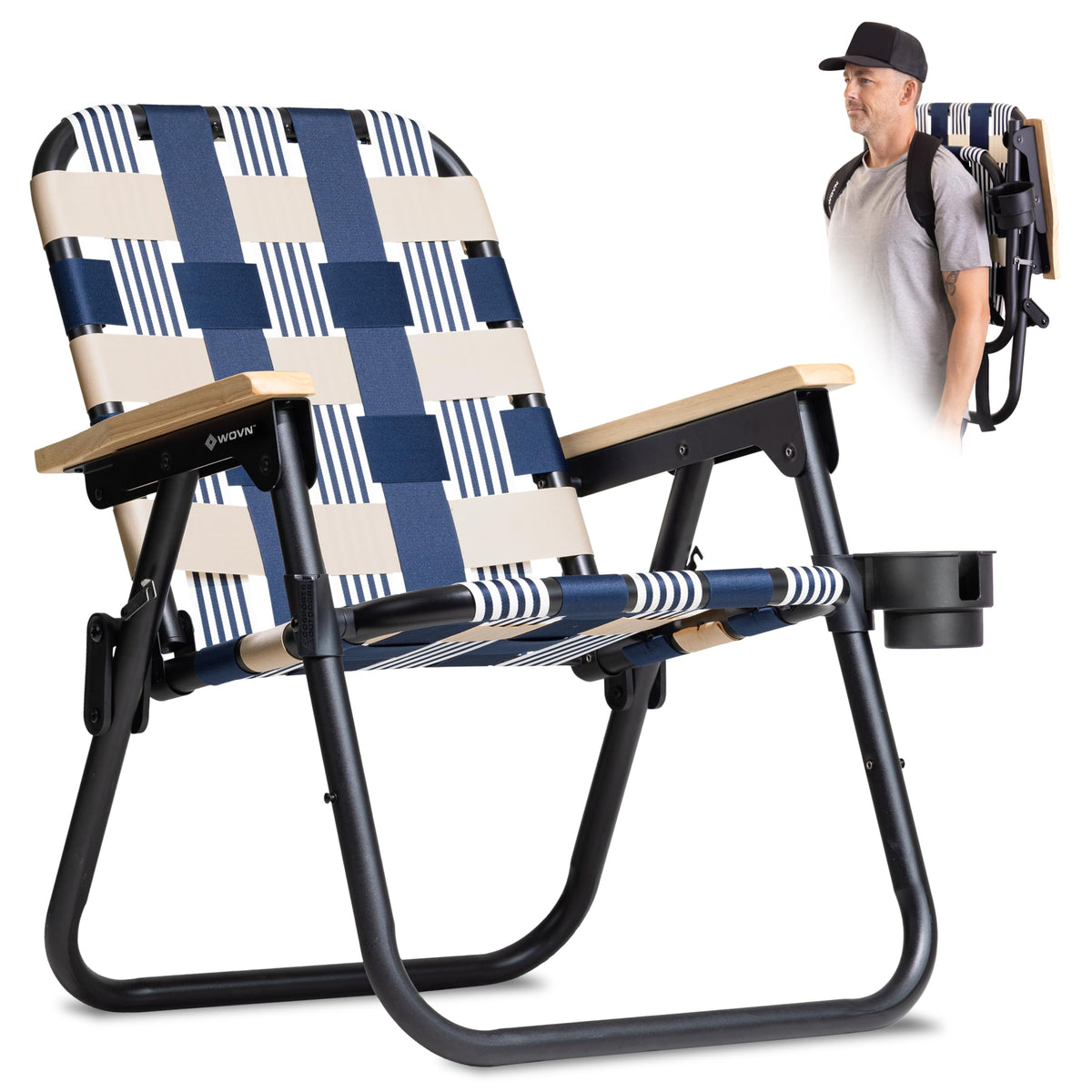 GoSports WOVN Beach Backpack Chair - 9 Styles Available - Premium Folding Camping Chair