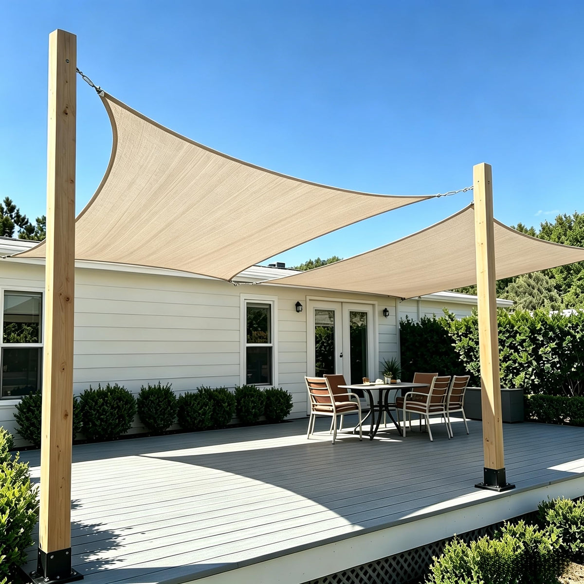 Triangle Sun Shade Sail Canopy，14' X 14' X 14' Lime Green