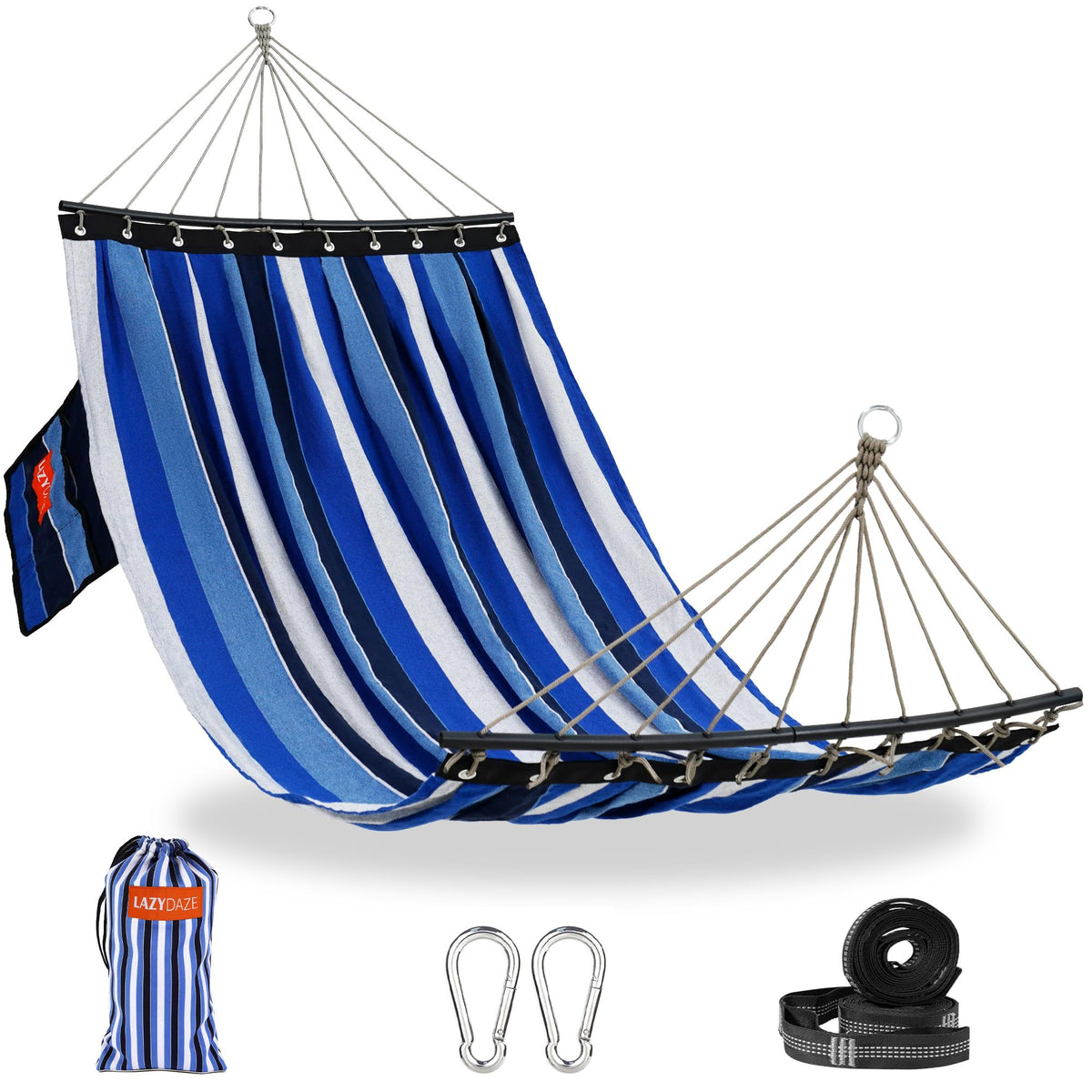 Lazy Daze Camping Hammock, Double Outdoor Hammock with Curved Spreader Bar