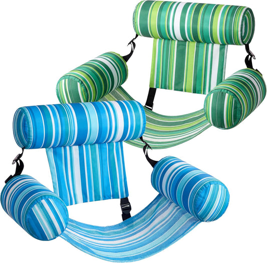 SLOOSH Inflatable Pool Floats Adult,2 Packs Floating Lounge Chairs,Blow up Pool Noodles for Adult Heavy Duty,Floating Chair for Party Summer Water Beach Lake Fun