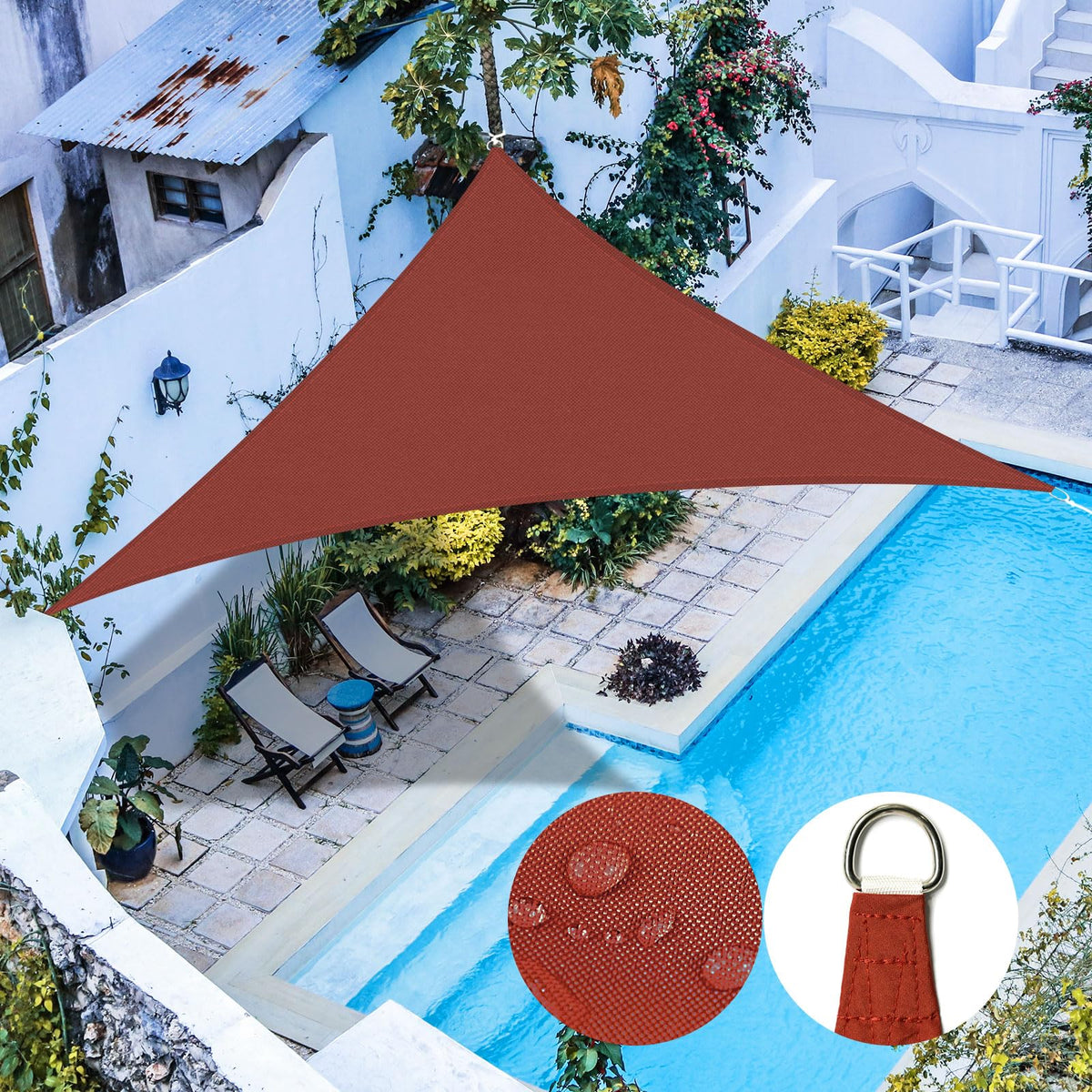RICHIE Upgrade 12'x12' Sun Shade Sail Square Canopy, Water Resistant & UV Block Sunshade for Outdoor Patio Lawn Beach Garden Carport Backyard Deck Pergola, Brown